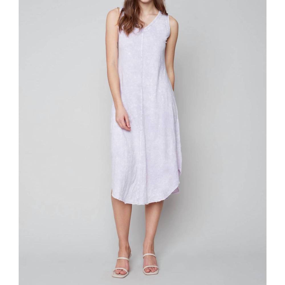 NEW CHARLIE B snow wash slub dress in iris